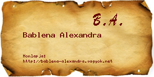 Bablena Alexandra névjegykártya