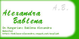 alexandra bablena business card